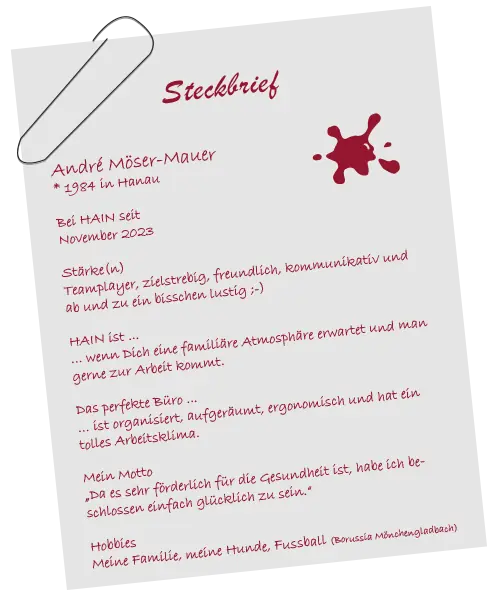 Persönlicher Steckbrief von André Möser-Mauer